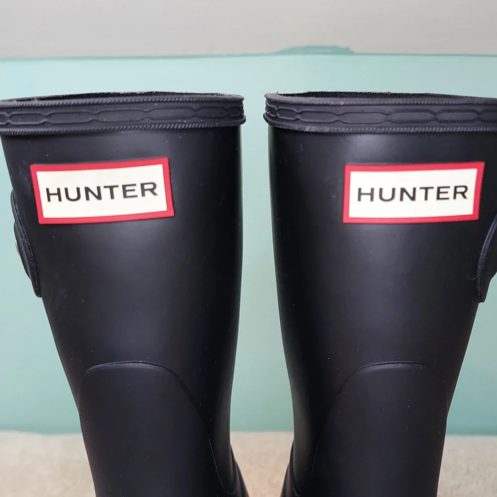 Hunter Original Short Black Rubber Rain Boots Womens Sizes 6,7,8,9,10 NWT